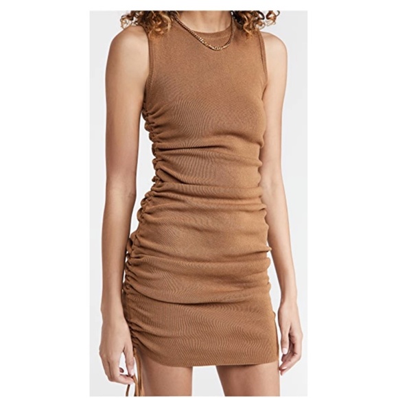 🤎 Lioness Princess Polly Military Minds Mini Camel Brown Ruched Dress Size XS - Picture 1 of 5